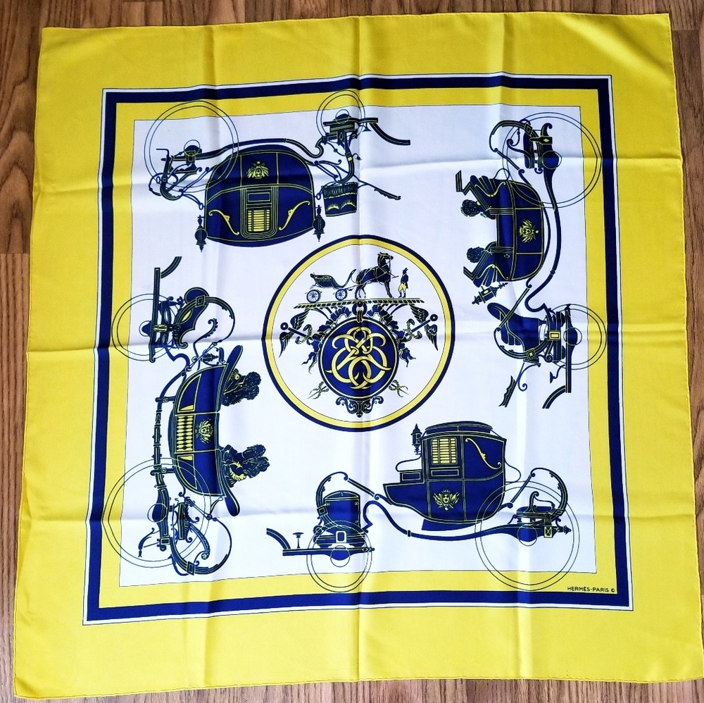Vintage Hermès "Ex Libris" silk carré scarf